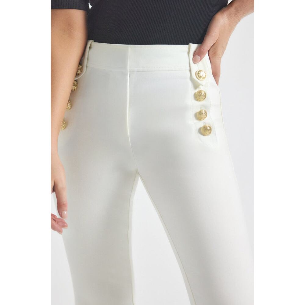 DEREK LAM 10 CROSBY Robertson Flare Trousers White Womens Pants EUC $385 MSRP - Picture 5 of 10